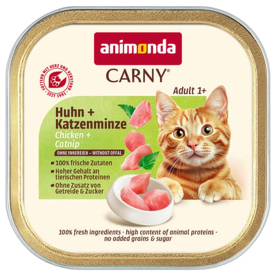 32x85g animonda Carny Adult Kip & Kattenkruid nat kattenvoer