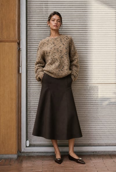 Merry punto Milano pocket skirt | Moro - Moro / S