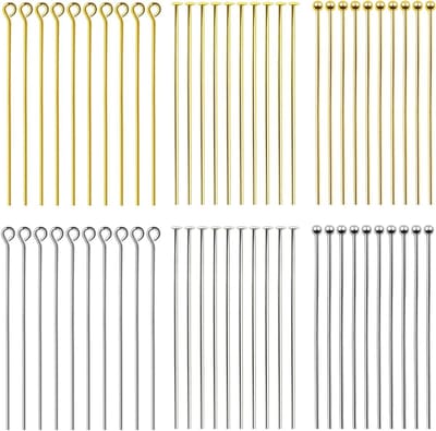 300 Stuks Rivets in Goud en Zilver - 50mm Metaal Tack Pins voor DIY Sieraden Maken, Creatieve Projecten en Handwerk