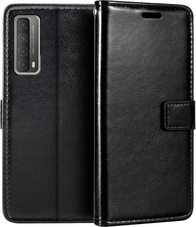 Bookcase Geschikt voor: Huawei P Smart 2021 - Zwart - portemonee hoesje