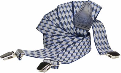 Pierre Mouton Escher Bretel - Bretels - Volwassenen - Heren - Blauw - 120cm - 3 brede clips - M - L