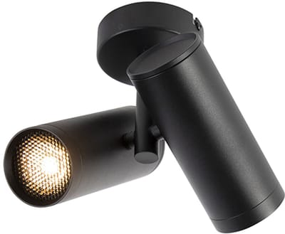 QAZQA scopio - Design Plafondspot | Spotje | Opbouwspot - 2 lichts - L 179 mm - Zwart - Woonkamer | Slaapkamer | Keuken