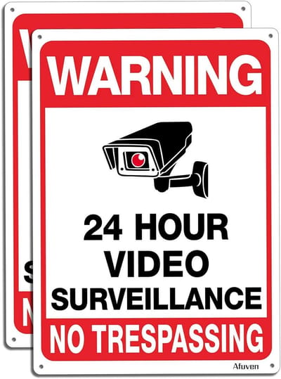 Video Surveillance Signs 10 x 7 Inches - Geen Overtreding Beveiliging Alert 24 Uur - Reflecterende Aluminium Borden voor Buiten