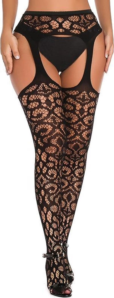 Sexy erotische zwarte kousen met jarretelgordel -Luxe panty- Cadeau voor Vrouw - Erotische kousen