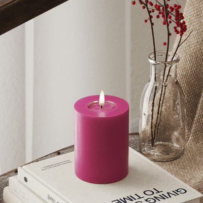 Deluxe Homeart Led Kaars Magenta 7,5 x 10 cm