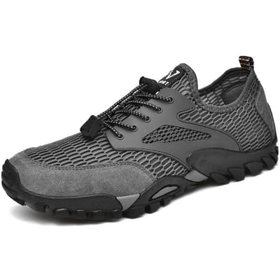 Zomer Rivierwandelschoenen, Strand Casual Waden, Sneldrogend, Antislip Buiten Ademend Holle Visschoenen voor Heren 46 grijze kleur