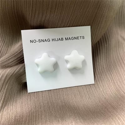 Sterke Metaal Plating Magnetische Hijab Spelden Geen Gat Spelden Mode Moslim Sjaal Veilig Hijab Magneet Broches Voor Vrouwen Sieraden white