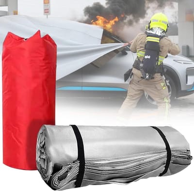 Branddeken voor voertuigen - Veiligheidsdeken Auto - Brandveiligheid Verhoging - Hoge Temperatuur Bestendig - 1100°C Hittebestendig - Zilver