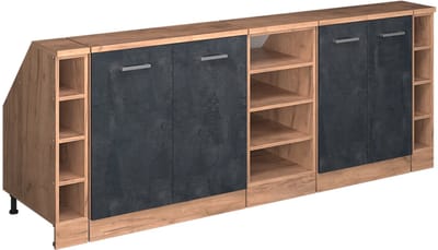 Vicco Rion Kastenset voor schuine wand – 210 cm Set van 5 kastrompen 60 cm diepte Zwart beton