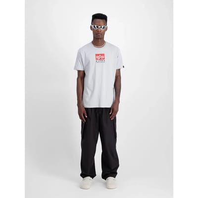 T-shirt met satijnen logo Alpha Industries