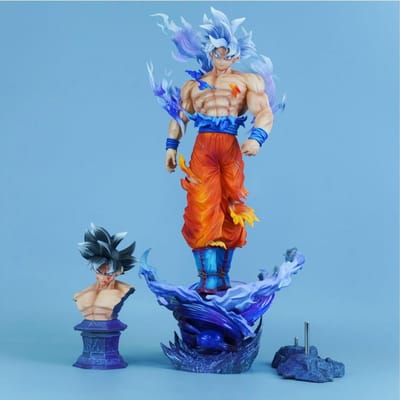 42cm/16.54in Anime Dragon Ball Figuur Ultra Instinct Goku Actiefiguren PVC Beeldje Bureau Ornament Set Figuur Speelgoed Cadeaus blue