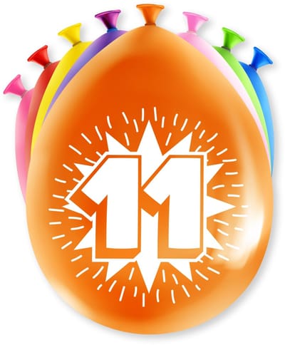 Happy Party Ballonnen 11 jaar (8 stuks)