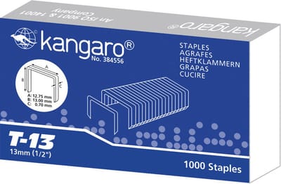 Kangaro nietjes - T13 - 13mm - 1000 stuks - voor tacker
