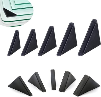 Dailygoods- Hoekbeschermer Driehoekig - Zwarte Plastic - 50 Stuks - Bescherming Glas/Spiegel - Schokbestendig - Voor Randbescherming - Meubelhoekbeschermer