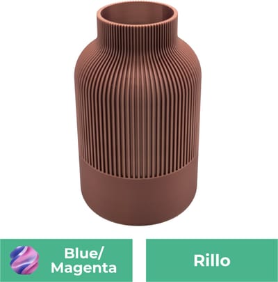 Rillo Japandi Vaas - Decoratievaas Droogbloemen - Blauw / Paars - 20CM