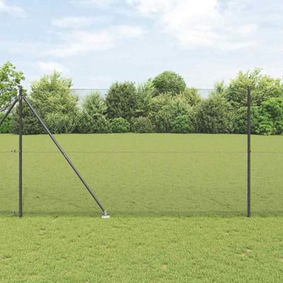 vidaXL - gelast - draadhek - met - grondpennen - 10 - x - 1,6 - m - PVC-gecoate - Staal