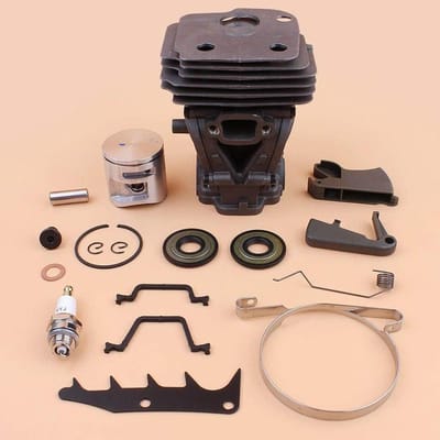 Cilinder Zuiger Kit - Kettingzaag Onderdeel - Motor Reparatie - 44mm Cilinder Diameter - 10mm Pin Diameter - Zilverkleurig