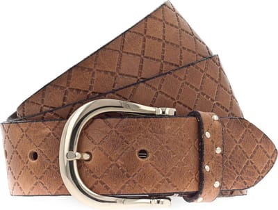 b.belt Leren Riem Liana Gold Belt W80 Cognac Bruine