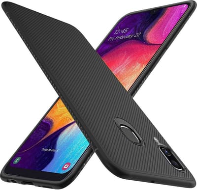 ebestStar - Hoes geschikt voor Samsung A30 Galaxy SM-A305F, Hoogwaardig Zacht TPU Bescherming, Koolstof Design Hoesje, Zwart