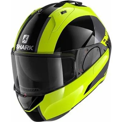 SHARK EVO ES ENDLESS Motorhelm Systeemhelm Geel Zwart Zilver - Maat XS