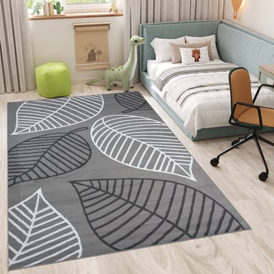 Tapiso Luxury Vloerkleed Grijs Woonkamer Modern Kleed Tapijt Maat- 80x150
