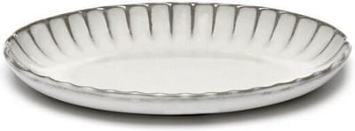 Serax Sergio Herman Inku schaal ovaal geribbeld 19x13x3.7cm wit