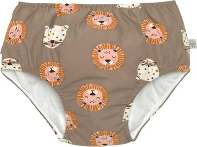Lässig Splash & Fun Zwembroekje met luier Wild Cats choco, 03-06 maanden Maat 62/68