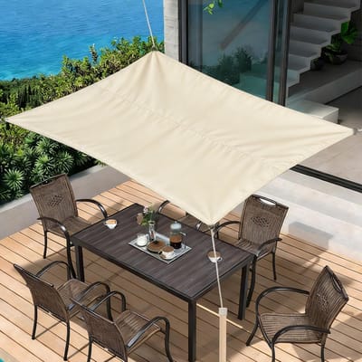 Dailygoods- Luifel Rechthoek 2x4m - UV-bescherming - Waterdicht - Schaduwdoek - Zonnezeil - Scheurvast Materiaal