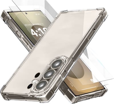 Hoesje geschikt voor Samsung S25 Ultra Transparant - 2x screenprotector - beschermglas screen protector- Anti Shock case