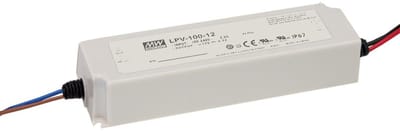Mean Well - LPV-100-12 - LED-transformator - Constante spanning - 102 W 0 - 8.5 A 12 V/DC - Niet Dimbaar