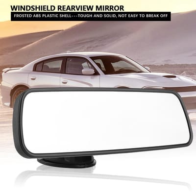 Rétroviseur de pare-brise avant de voiture 24,8 x 7 cm avec support à ventouse, accessoire intérieur black