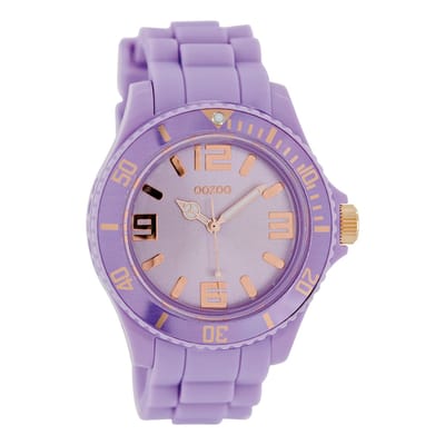 OOZOO Timepieces - Lila horloge met lila rubber band - C5056