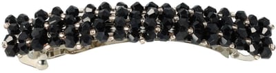 Haarsoires Haarspeld Patentspeld 8cm – Recht - Facetkralen – Zwart - Haarspelden voor Dames - Haarklem - Haarclip - Haaraccessoires - Hair Clip - Decoratieve Haaraccessoire