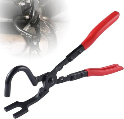 Uitlaat Rubber Tang - Demontage Gereedschap - Uitlaat Verwijderen - Voor Dikwandige Rubbers - 295 cm Lengte - Zwart Rood
