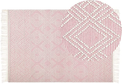 ADANA - Modern vloerkleed - Pastelroze - 160 x 230 cm - Wol