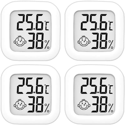 EXCITAT Hygrometer - Thermo-hygrometer voor binnen - voor woonkamer, kantoor, kas - 4 stuks