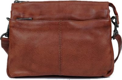 Bear Design Natascha Leren Schoudertas - Cognac