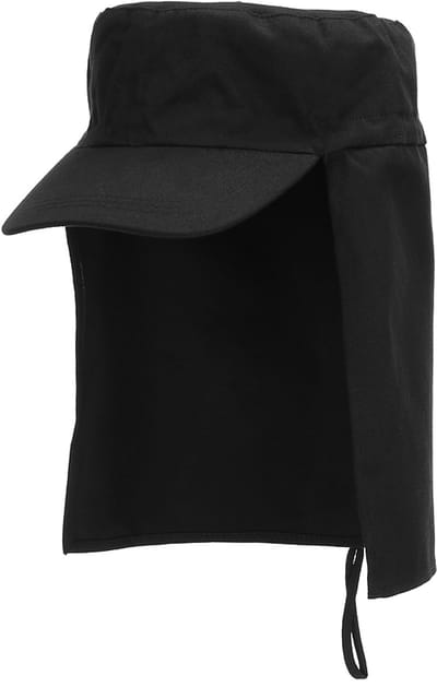 Fostex Garments - Fieldcap with neckprotector (kleur: Zwart / maat: NVT)