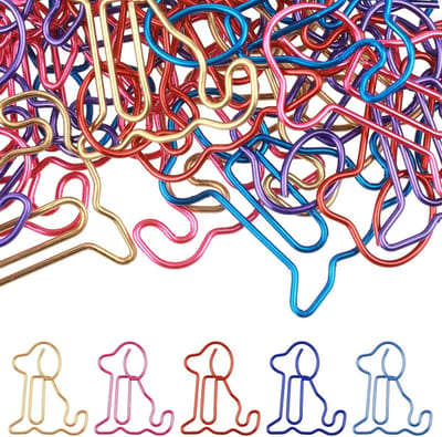 50 Stuks Schattige Paperclips voor Honden en Katten, Kleurrijke Dieren Boekensteunen, Metalen Clips voor Kantoor en Cadeaus
