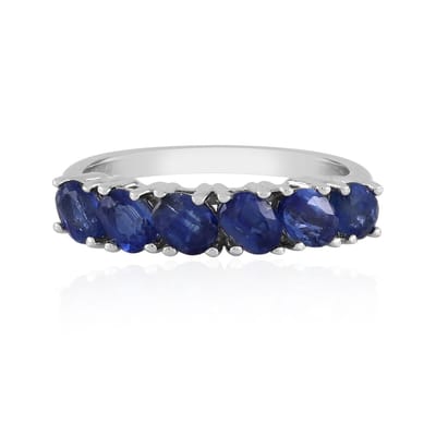 Cavill - Zilveren ring 925 sterling - Nepalese ovale kyaniet 1,412 ct - Gerhodineerd - Luxe blauwe edelsteen ring dames - Dagelijks draagbaar
