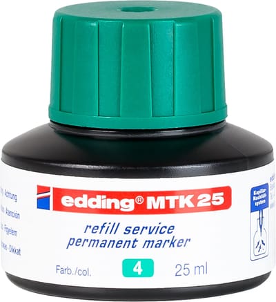 edding MTK 25 navulinkt permanent marker groen - geschikt voor edding permanent markers - gemakkelijk navullen via het capillairsysteem