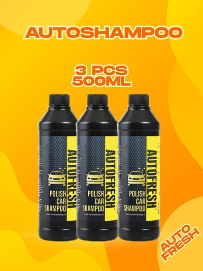AutoFresh Auto Shampoo Set met Glanzende Afwerking, Autopoetsen, Autowash 3x 500 ml (Bundel Pack)