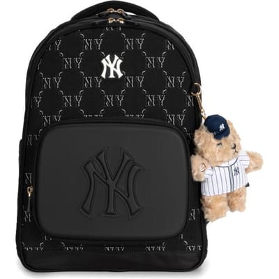 MLB New York Yankees 25SS Mode Sportive Vintage Sac à dos en Polyester Sac à dos pour enfants Noir 7ABKMC55N-50BKS Black