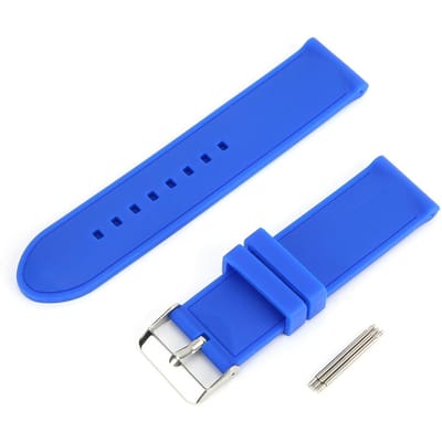 24mm Horlogeband Siliconen Gesp Waterdicht Zweetbestendig Horlogeband blue