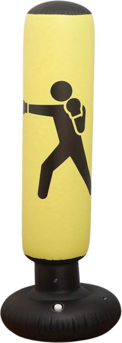 Nivard Bokszak Staand - Stootzak - Kickboks Zak Volwassenen - Punching Bag - Boxzak - Bokspaal - Sport - Geel