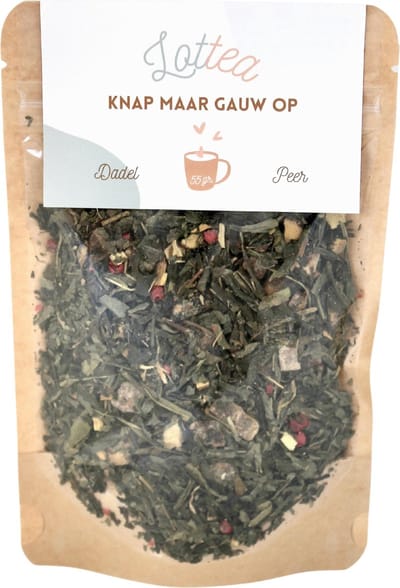 Lottea Knap Maar Gauw Op thee 55 gram Stazak - verse thee, groene thee, thee cadeau, thee geschenk, thee cadeautje, beterschap cadeau