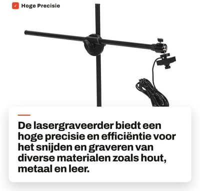 Dailygoods- Lasergraveerder Hoge Nauwkeurigheid - Graveermachine Laser - Positioneringscamera - Snijden Hout/Metaal/Leer - Betrouwbaar en Efficiënt - 400 x 400 mm