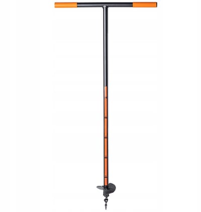 KADAX Handboor, grondboor van metaal, grondboor met dwarsgreep, spiraalboor voor tuin, paalboor, plantenboor, bloembollenboor, paalboor (100 mm)
