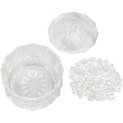 Kunstkristal Demagnetiseerkom Sieraden Opbergdoos Decoratieve Glazen Snoeppot met Deksel voor white