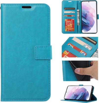 Bookcase Geschikt voor: Samsung Galaxy S22 Ultra Turquoise - portemonnee hoesje - ZT Accessoires
